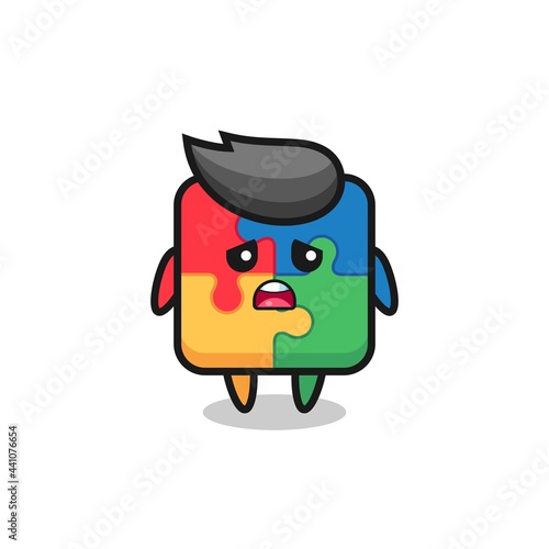 disappointed expression of the puzzle cartoon