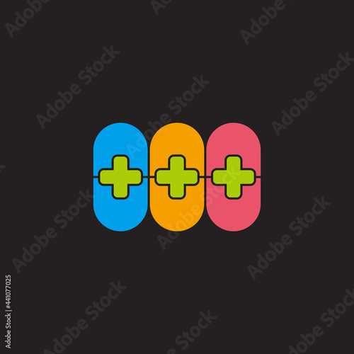 colorful drugs geometric simple medical symbol decor vector