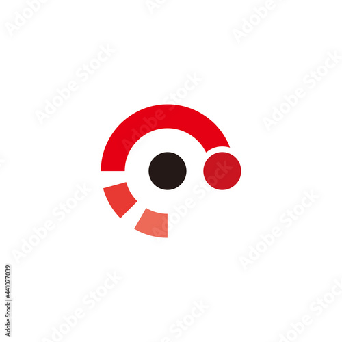 abstract circle speedometer arrows geometric logo vector