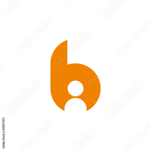 letter ib simple geometric lowercase logo vector