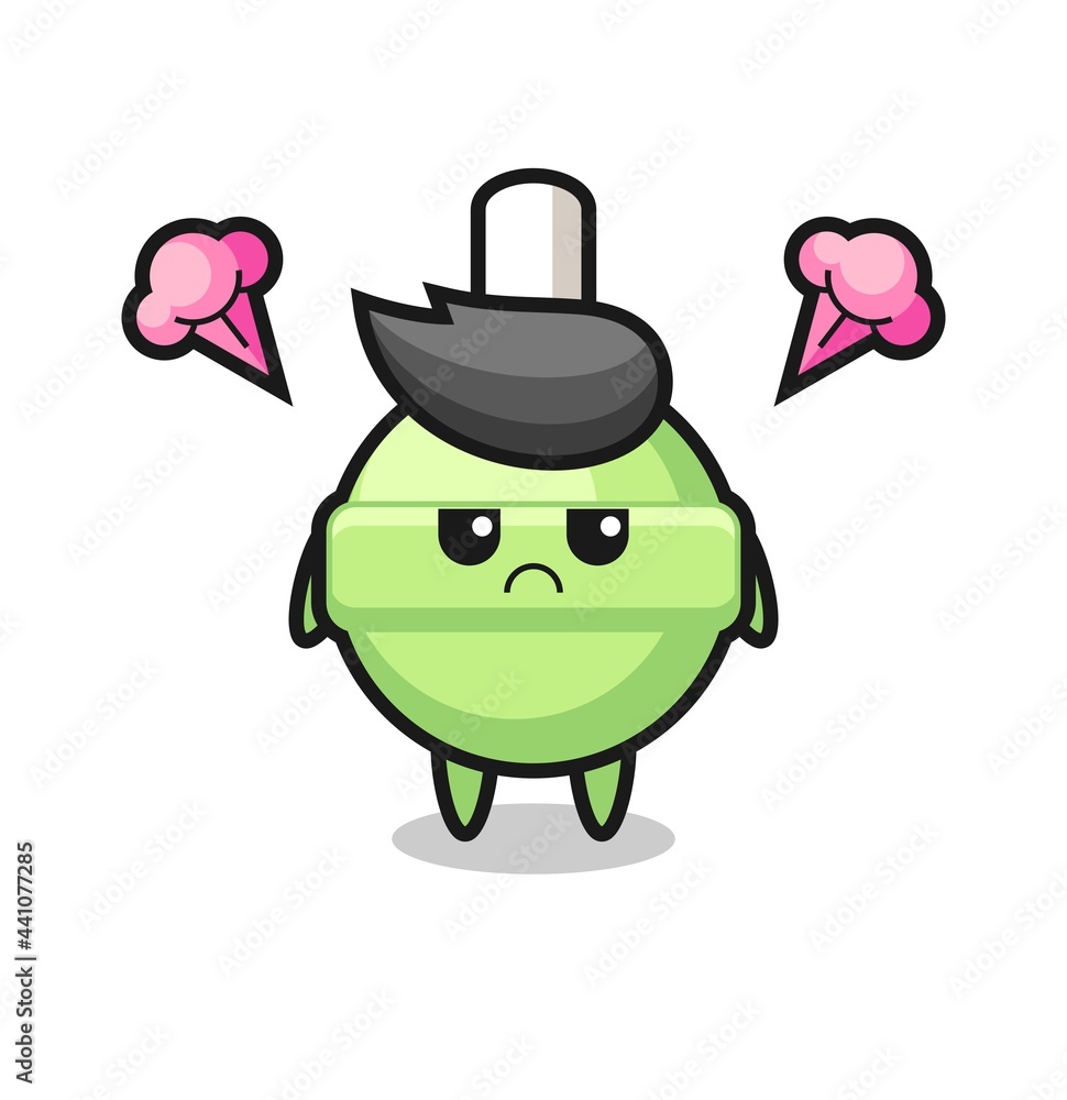 annoyed expression of the cute lollipop cartoon character annoyed expression of the cute lollipop cartoon character