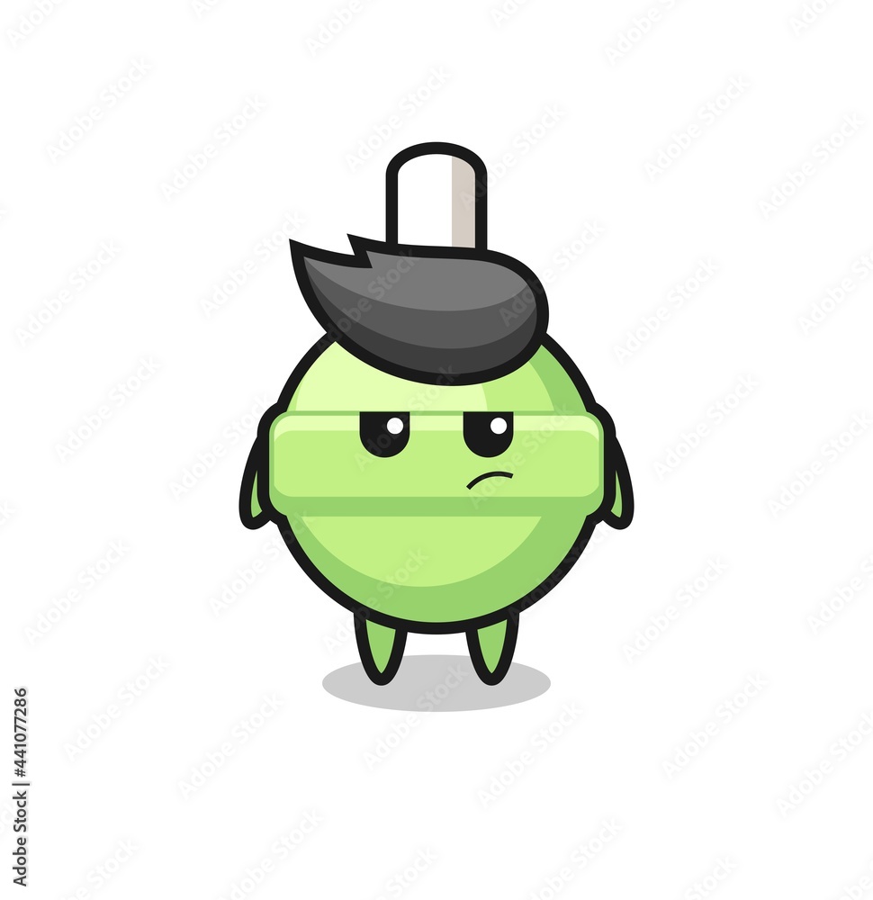 Obraz premium cute lollipop character with suspicious expression