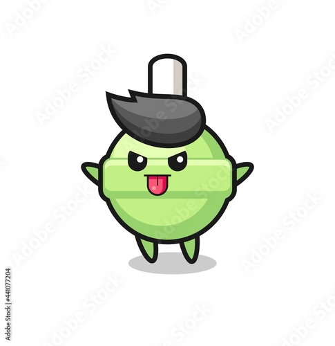 naughty lollipop character in mocking pose