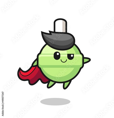 cute lollipop superhero character is flying