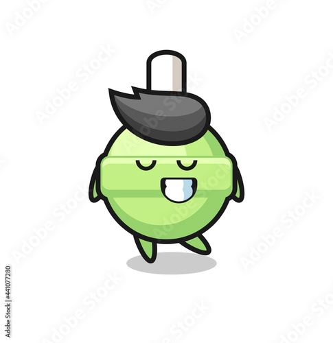 lollipop cartoon illustration with a shy expression