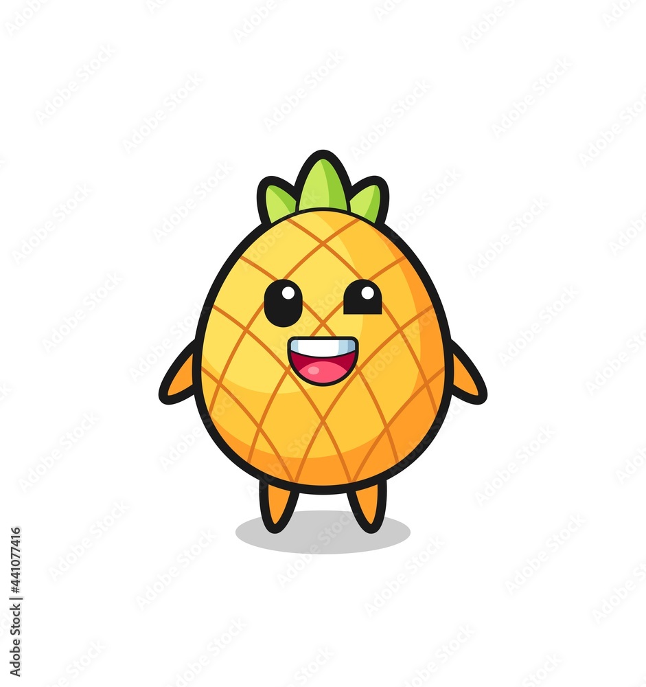 Obraz premium illustration of an pineapple character with awkward poses