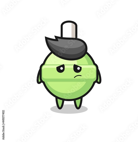 the lazy gesture of lollipop cartoon character