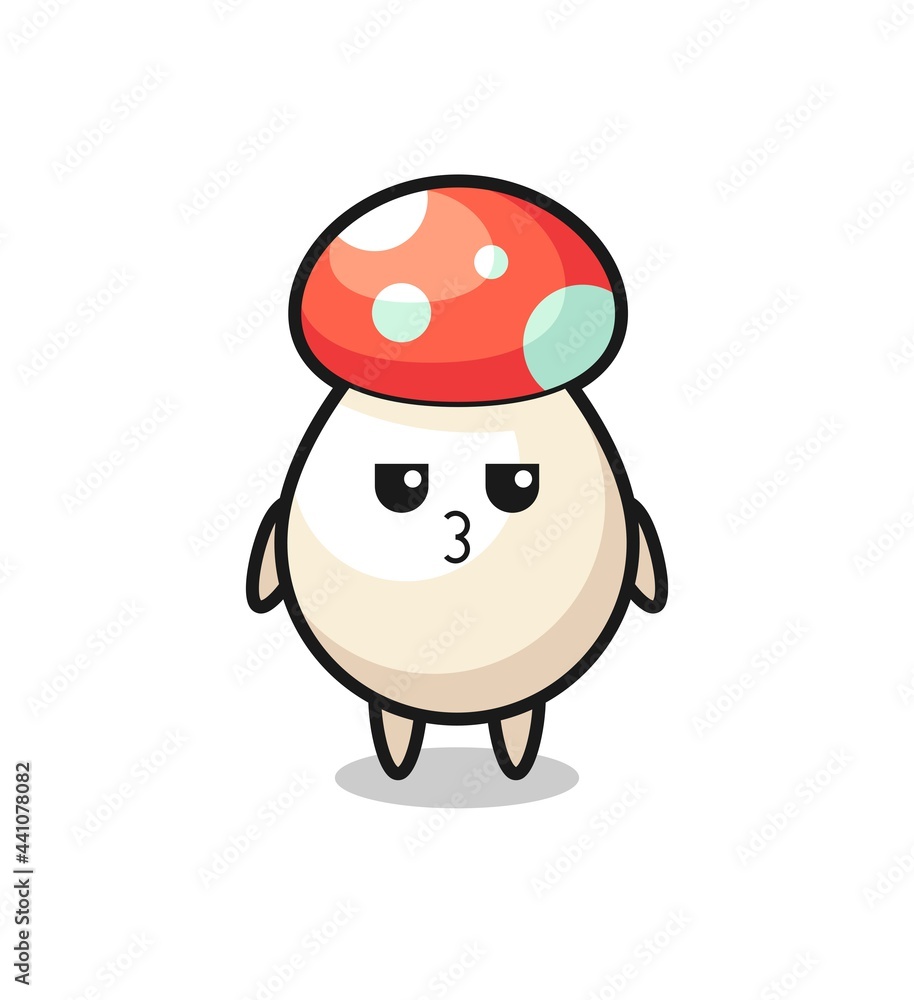 the bored expression of cute mushroom characters the bored expression of cute mushroom characters