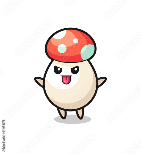 naughty mushroom character in mocking pose