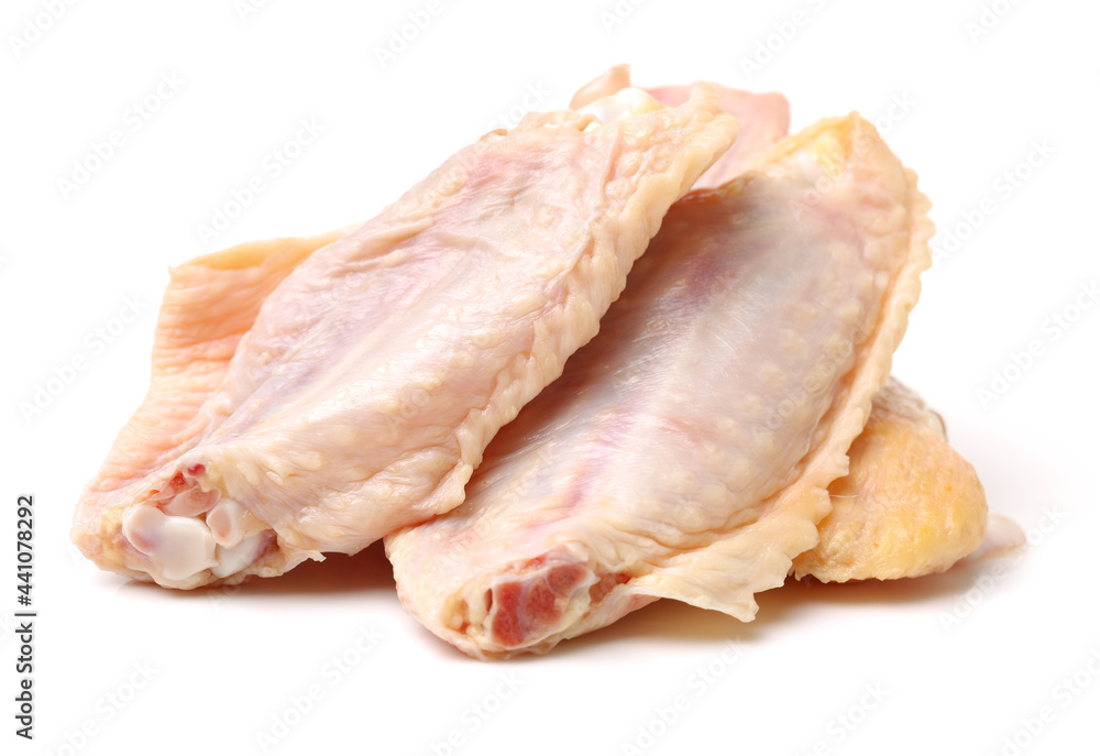 raw chicken wings on a white background raw chicken wings on a white background