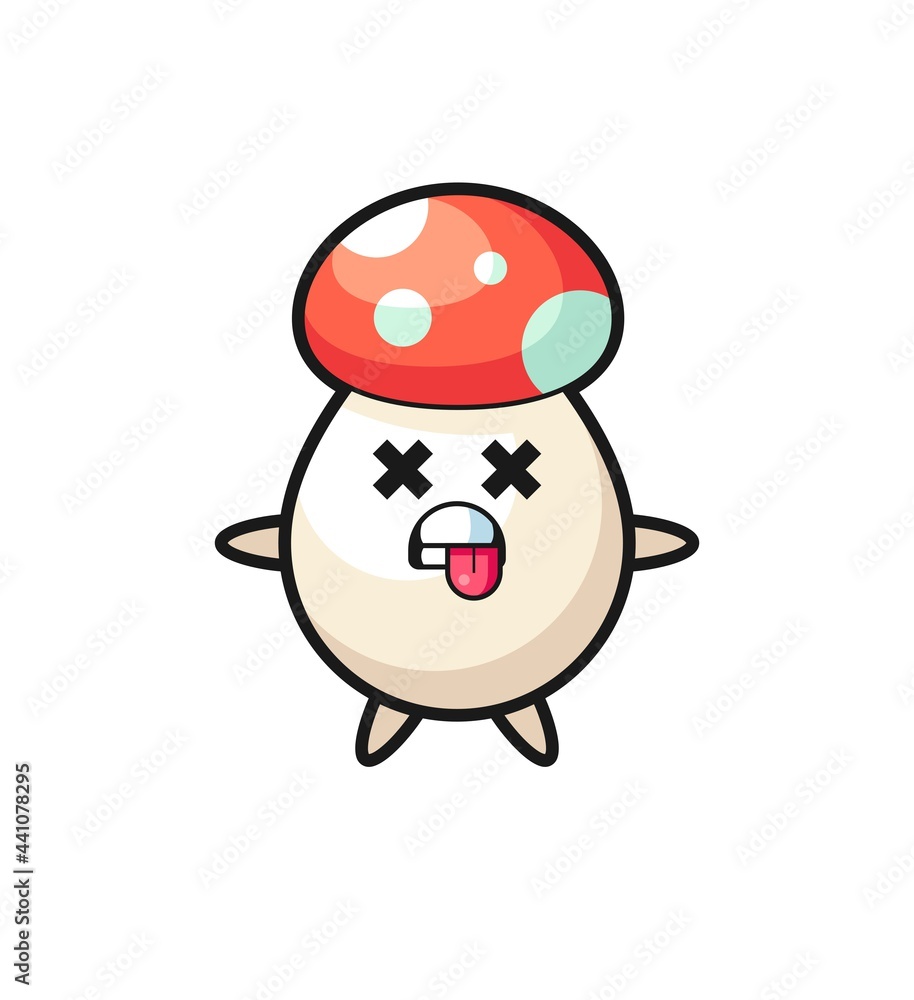 character of the cute mushroom with dead pose character of the cute mushroom with dead pose