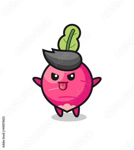 naughty radish character in mocking pose