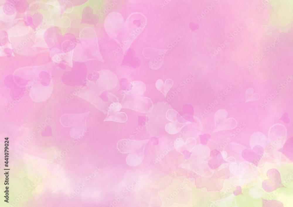 舞い上がるハッピーな桜色ハート