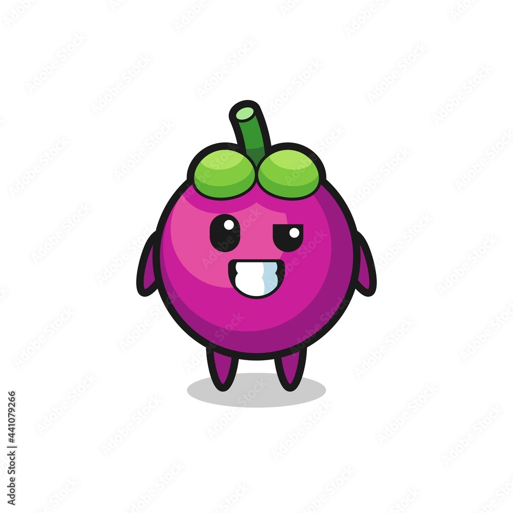 cute mangosteen mascot with an optimistic face cute mangosteen mascot with an optimistic face