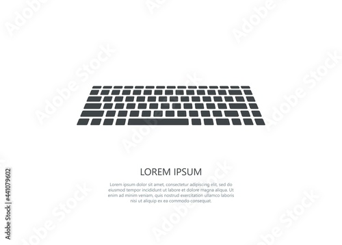 Computer keyboard simple illustration in black and white.