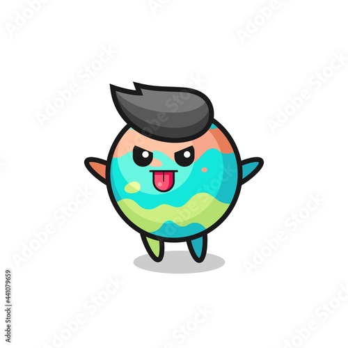 naughty bath bombs character in mocking pose
