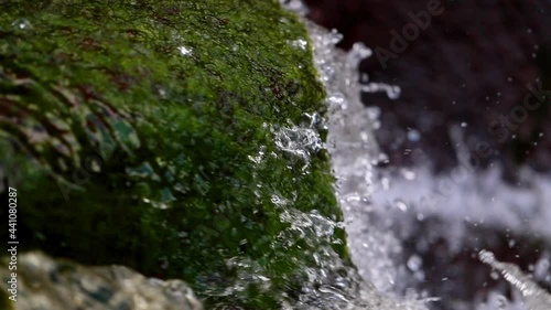 Wallpaper Mural Slow Motion Close-Up Beautiful Shot Of Waterfall Over Moss On Rock Formation - Kauai, Hawaii Torontodigital.ca