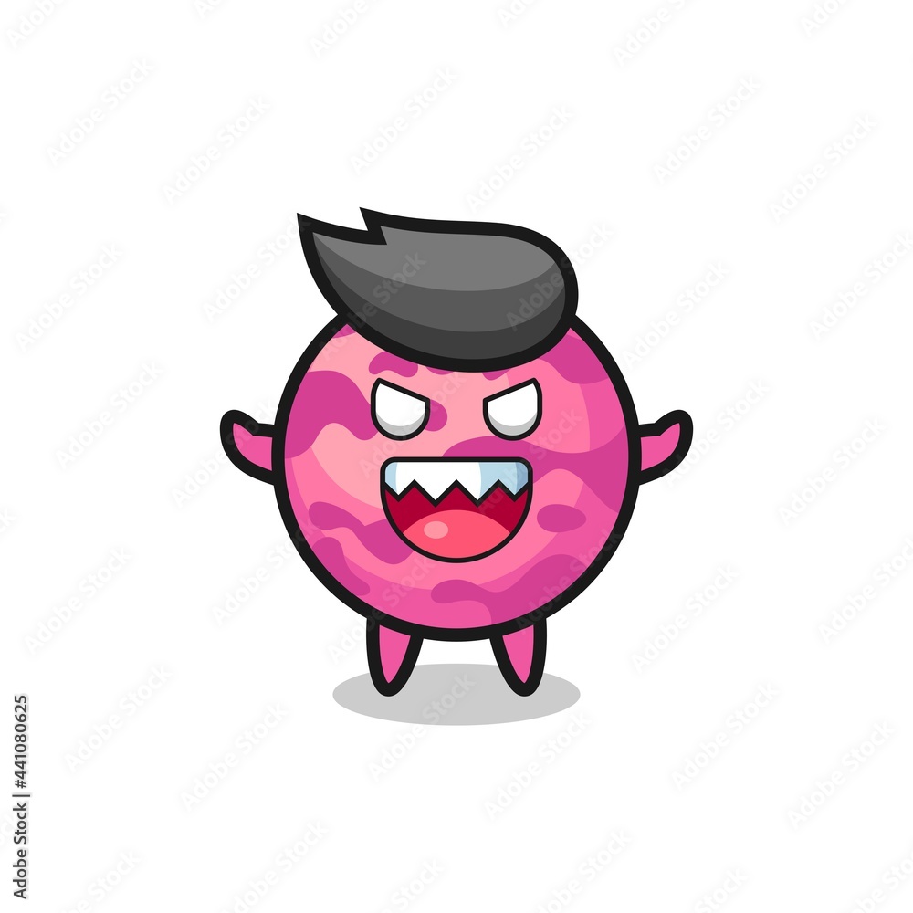 illustration of evil ice cream scoop mascot character