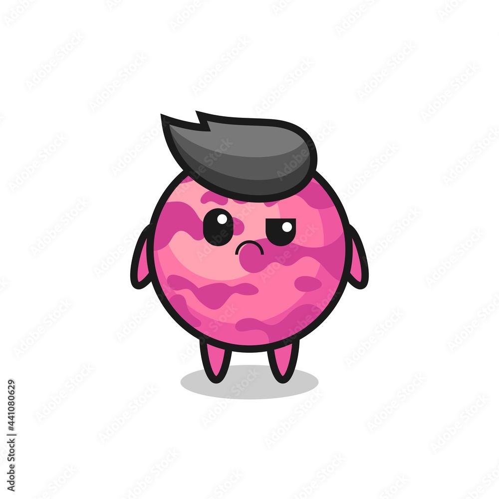 Fototapeta premium the mascot of the ice cream scoop with sceptical face
