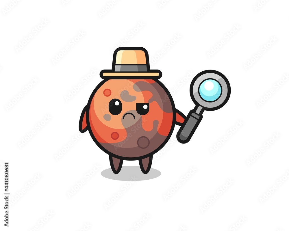 the mascot of cute mars as a detective the mascot of cute mars as a detective