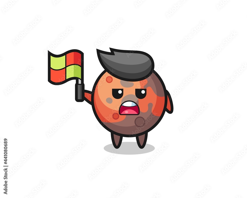 mars character as line judge putting the flag up mars character as line judge putting the flag up