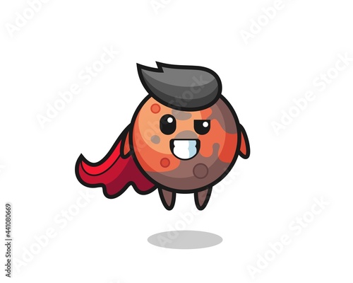 the cute mars character as a flying superhero © heriyusuf