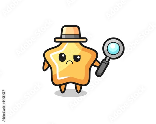 the mascot of cute star as a detective