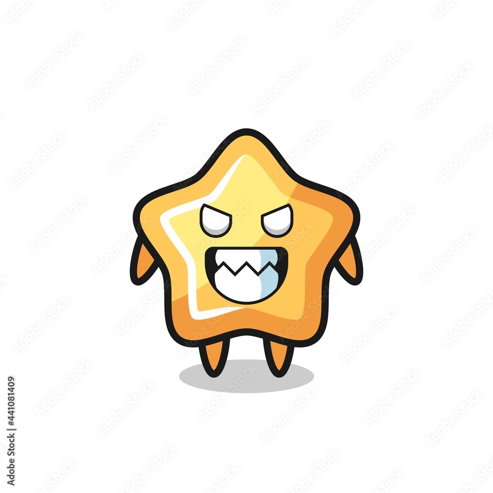 Obraz premium evil expression of the star cute mascot character
