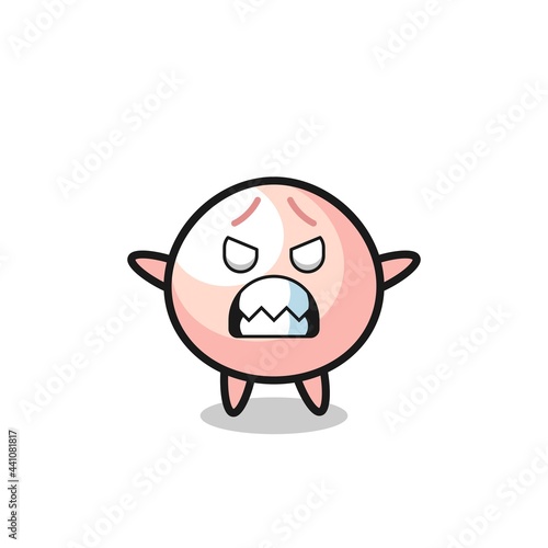 wrathful expression of the meatbun mascot character