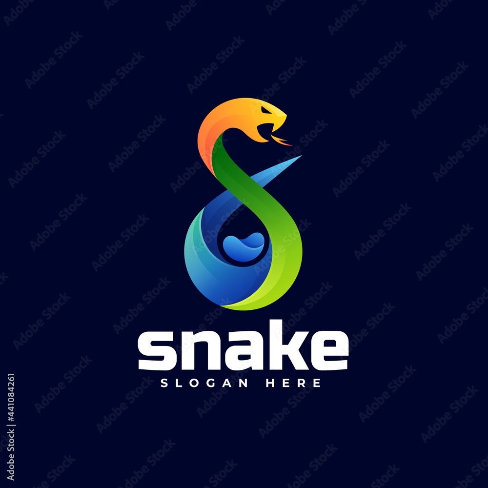 Fototapeta premium Vector Logo Illustration Snake Gradient Colorful Style.