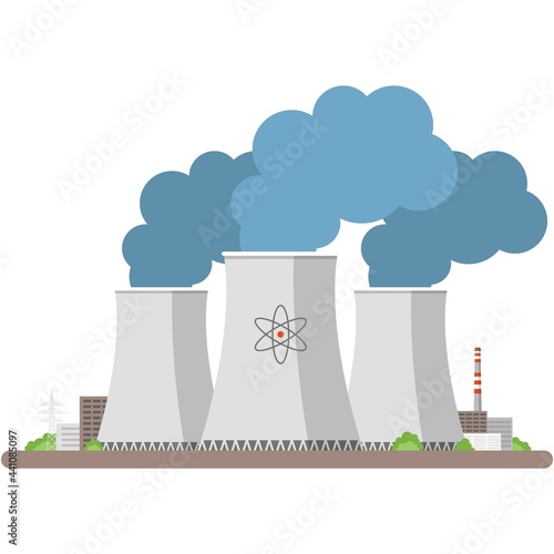 Power nuclear plant vector energy station icon