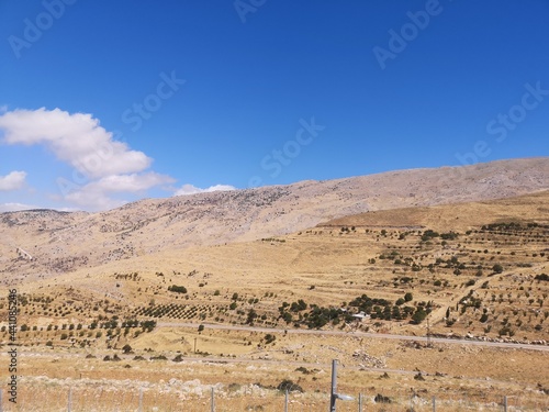 Dry and yellow land at Hermon Valley