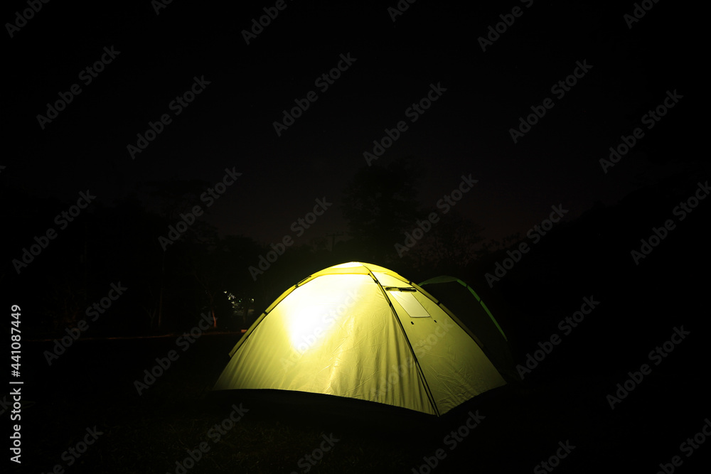 tent at night.