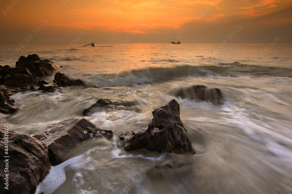 sea waves in the morning. sea waves in the morning.
