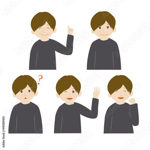 表情 ポーズ セット ( 上半身 ショートカット )