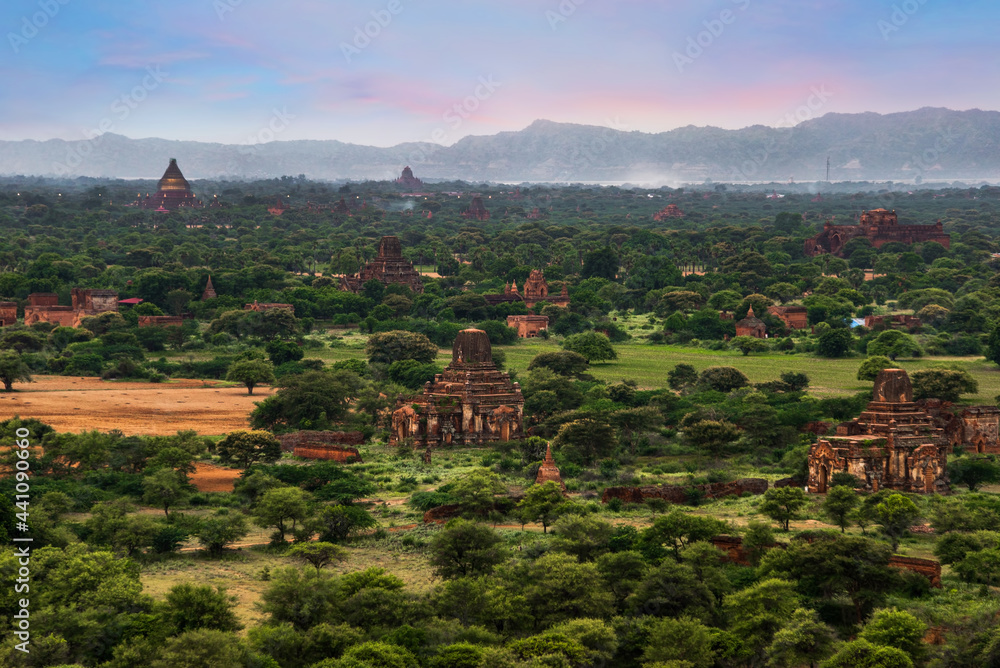 Landscape view of ancient temples, Old Bagan, Myanmar (Burma)