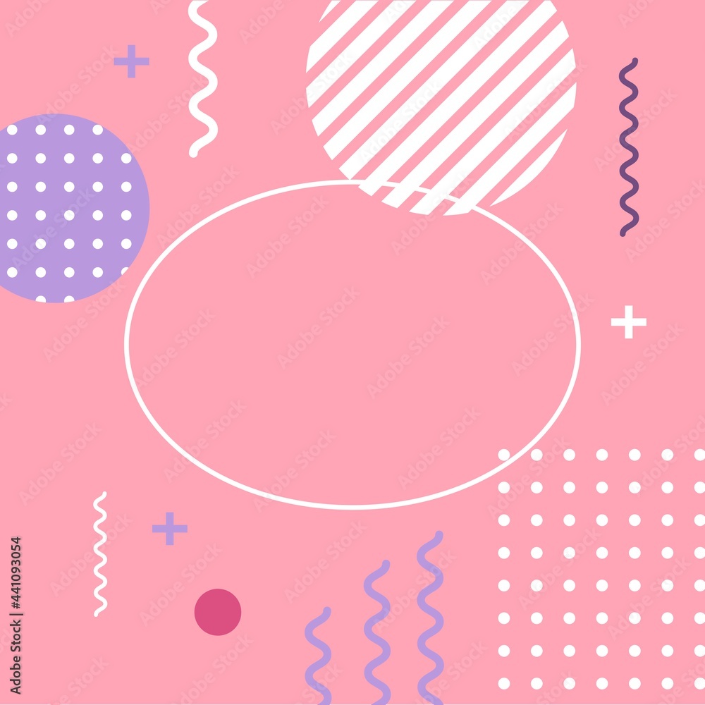 Template with space for text. Vector illustration in Memphis style. Poster, print, card, design. Frame for web and social media resources, post, story. Wallpaper, textures. Template with space for text. Vector illustration in Memphis style. Poster, print, card, design. Frame for web and social media resources, post, story. Wallpaper, textures.