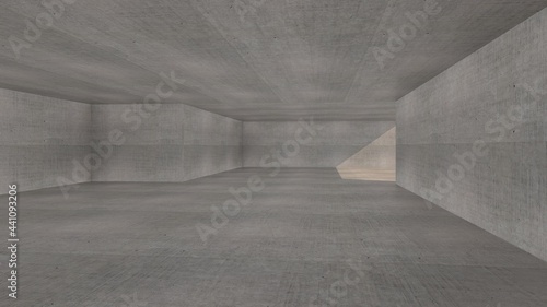  concrete wall with light coming in outdoors 3d render image ver2