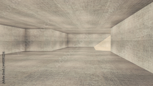 concrete wall with light coming in outdoors 3d render image ver2-3
