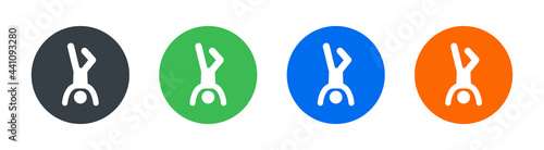 Handstand icon vector illustration. Body athlete balance concept.
