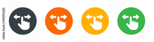 Slide hand gestures icon. Swipe on left and right. Vector illustration