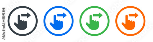 Swipe right icon. Slide with finger hand gesture icon vector illustration.