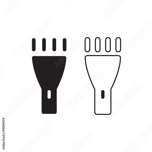 Vector illustration of lighting flashlight, flashlight icon for user interface application