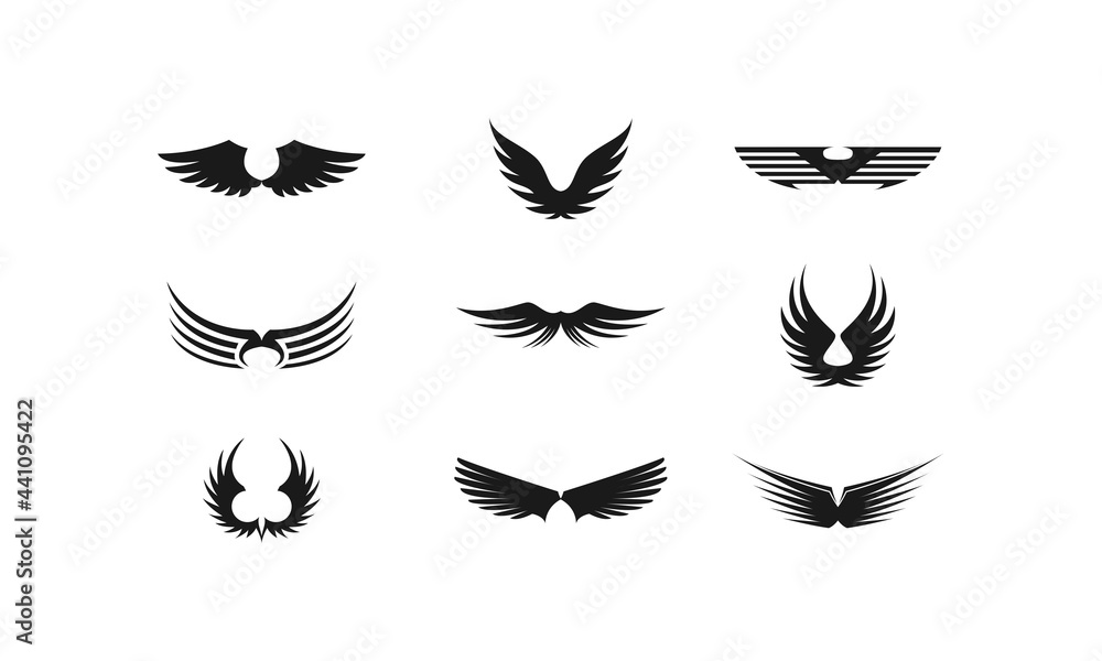 Eagle bird wings set illustration vector logo Eagle bird wings set illustration vector logo