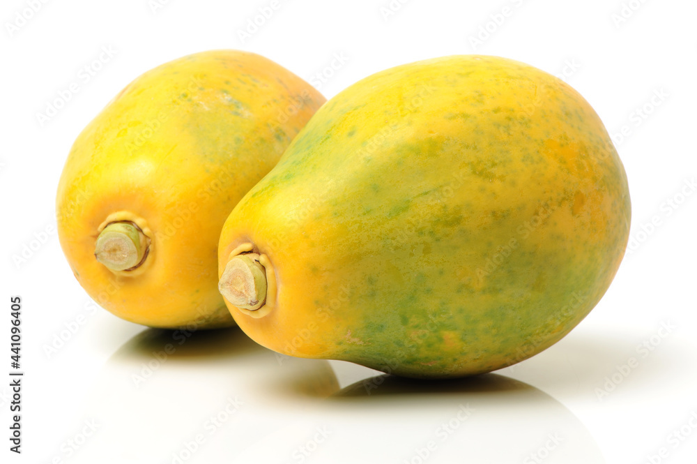 Papaya fruit isolated on a white background Papaya fruit isolated on a white background