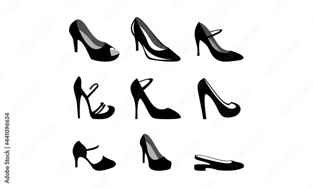 luxury set template high heels shoes vector luxury set template high heels shoes vector