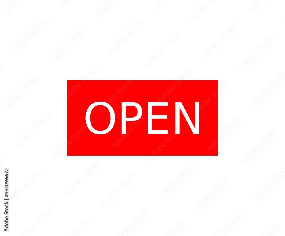 red sign open isolated on white background red sign open isolated on white background