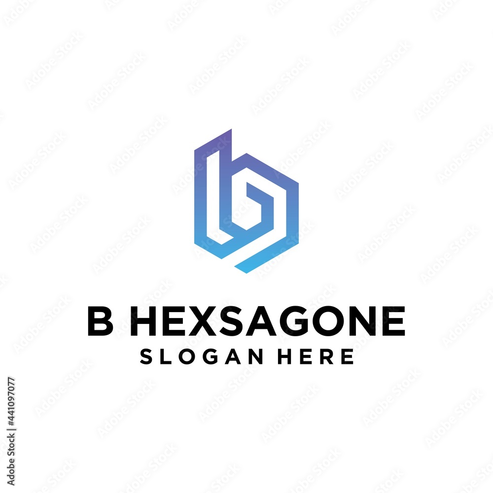 Abstract minimalist hexagon letter B collection with luxury design Abstract minimalist hexagon letter B collection with luxury design