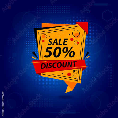 sales 50% Discount tag 