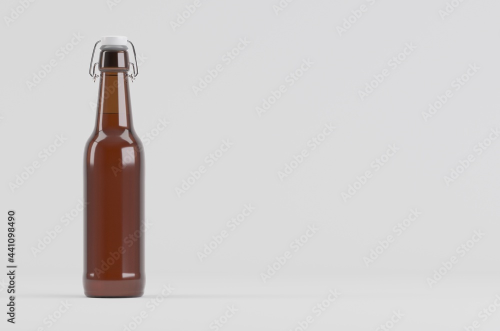 Beer Bottles Mockup 3D Illustration Beer Bottles Mockup 3D Illustration